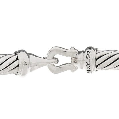 David Yurman Sterling Silver Diamond 5mm Cable Buckle Bracelet 3 of 3