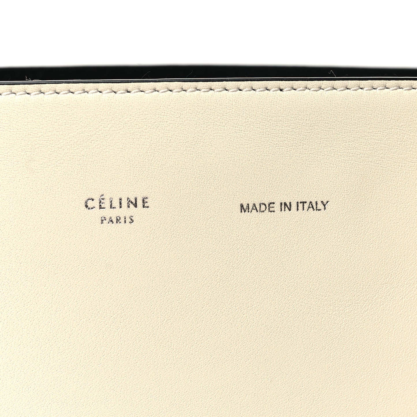 Shiny Smooth Calfskin Twisted Cabas Ivory Black