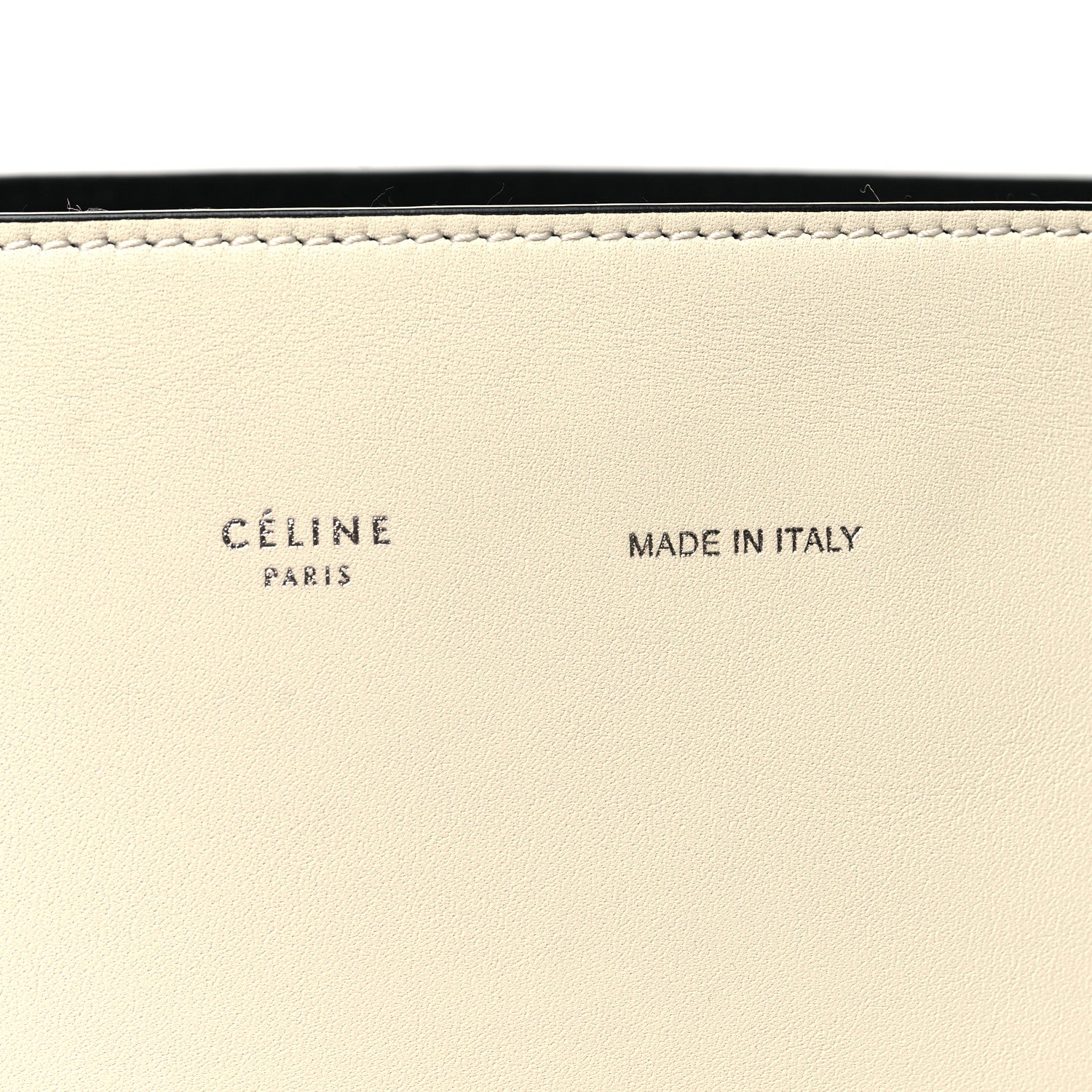 Celine Shiny Smooth Calfskin Twisted Cabas Ivory Black 8 of 12