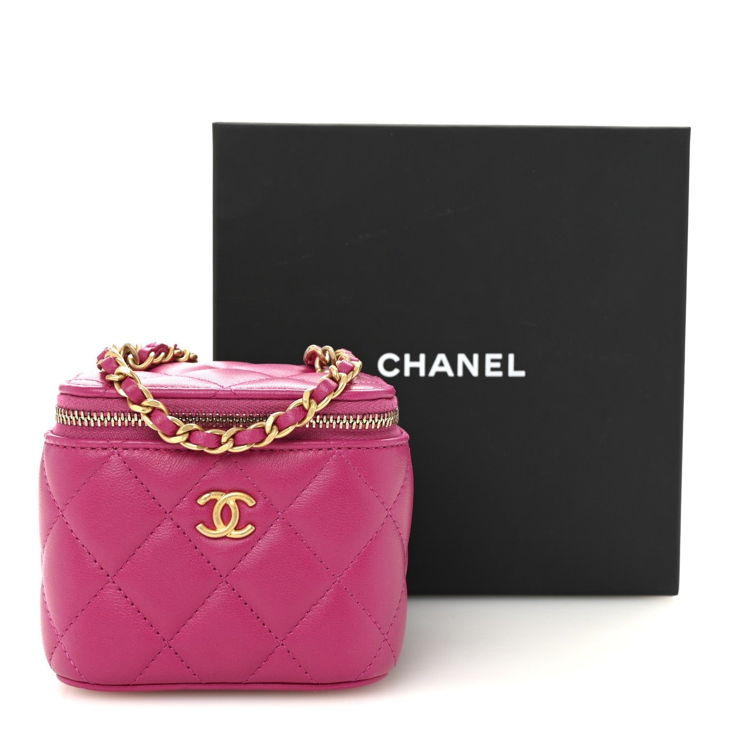 CHANEL Vanity case バニティバッグ ✴︎NEW✴︎CHANEL mini vanity case Enamel Pink pearl crush ball