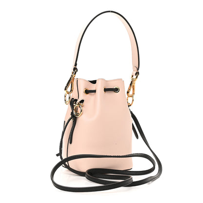 Fendi Vitello Fluffy Grace F is Fendi Logo Embossed Mini Mon Tresor Bucket Bag Rosa Quarzo Black 3 of 9