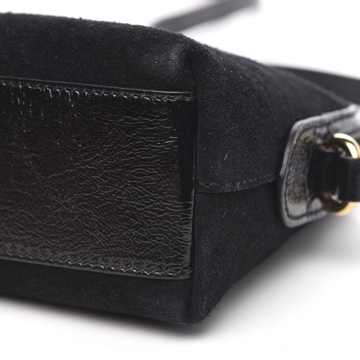 Gucci Suede Patent Web GG Small Ophidia Dome Shoulder Bag Black 10 of 10