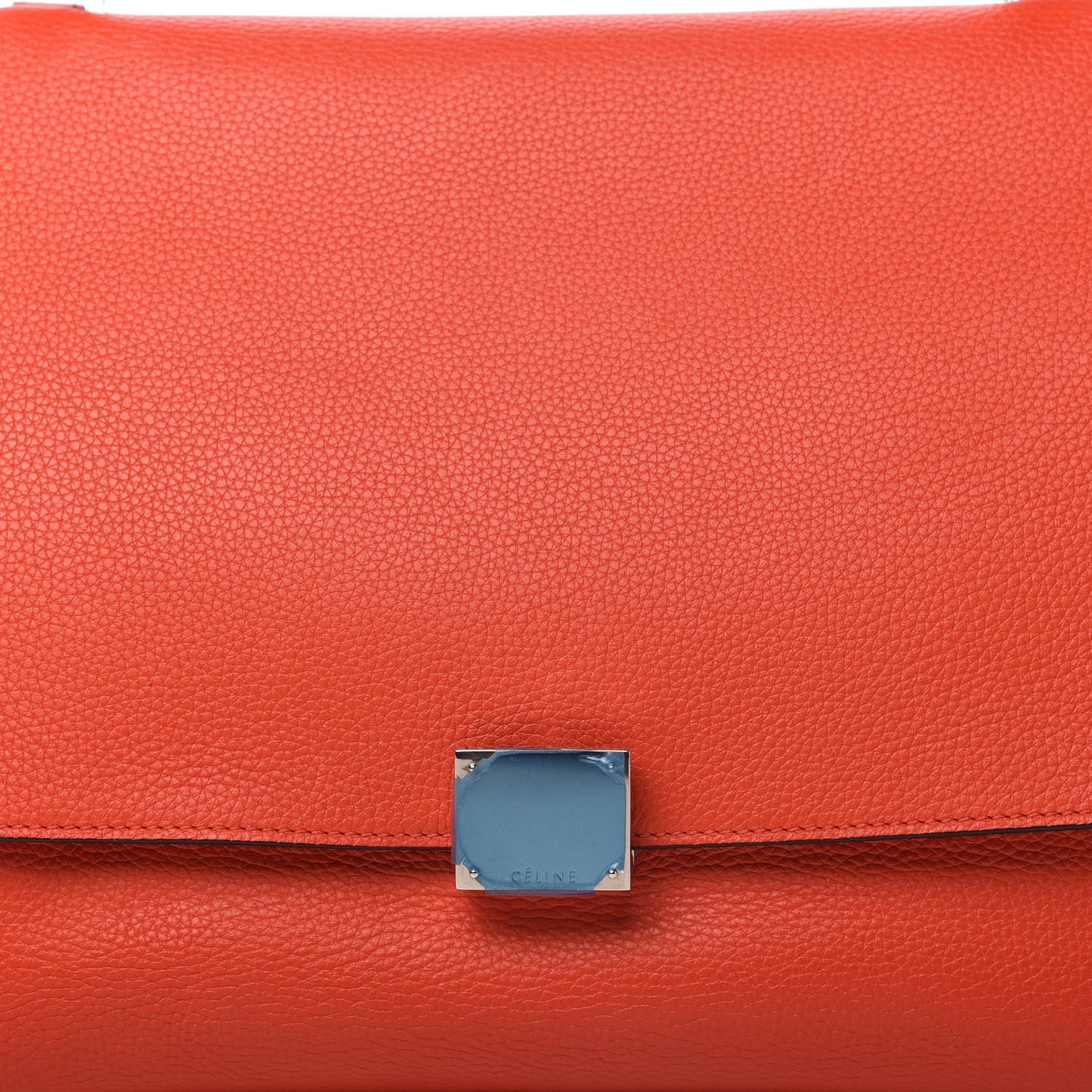 Drummed Calfskin Suede Medium Trapeze Coquelicot