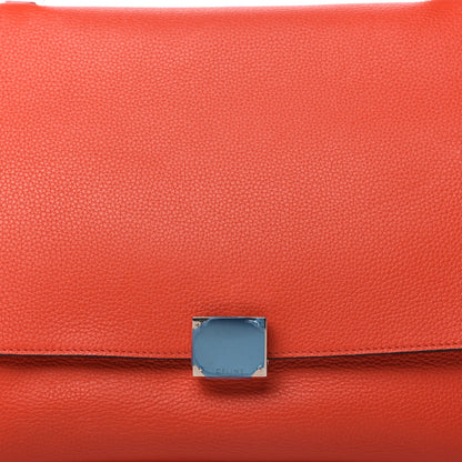 Celine Drummed Calfskin Suede Medium Trapeze Coquelicot 9 of 9