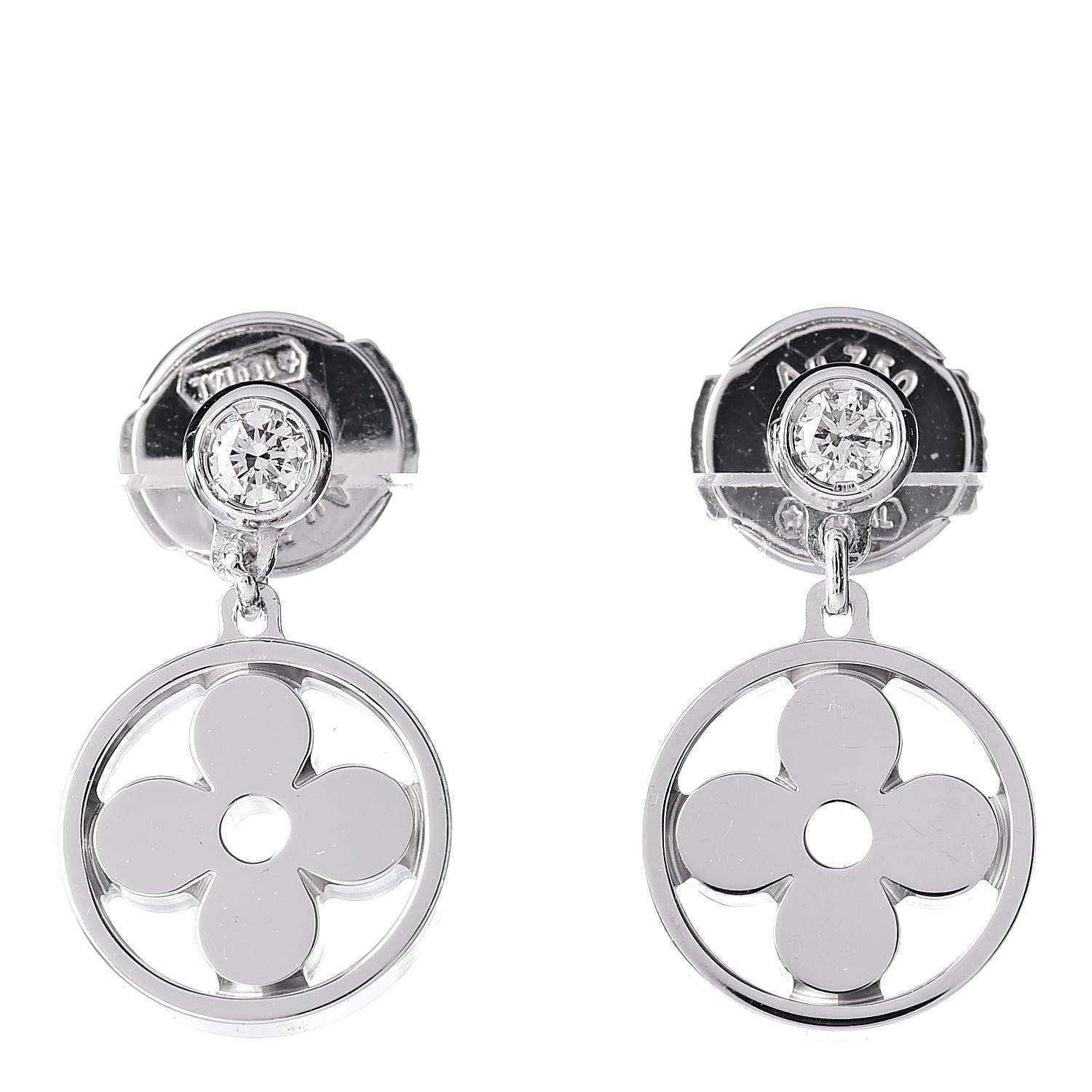 Louis Vuitton 18K White Gold Diamond Idylle Blossom Stud Earrings 1 of 7