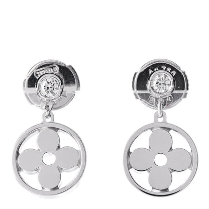 Louis Vuitton 18K White Gold Diamond Idylle Blossom Stud Earrings 1 of 7