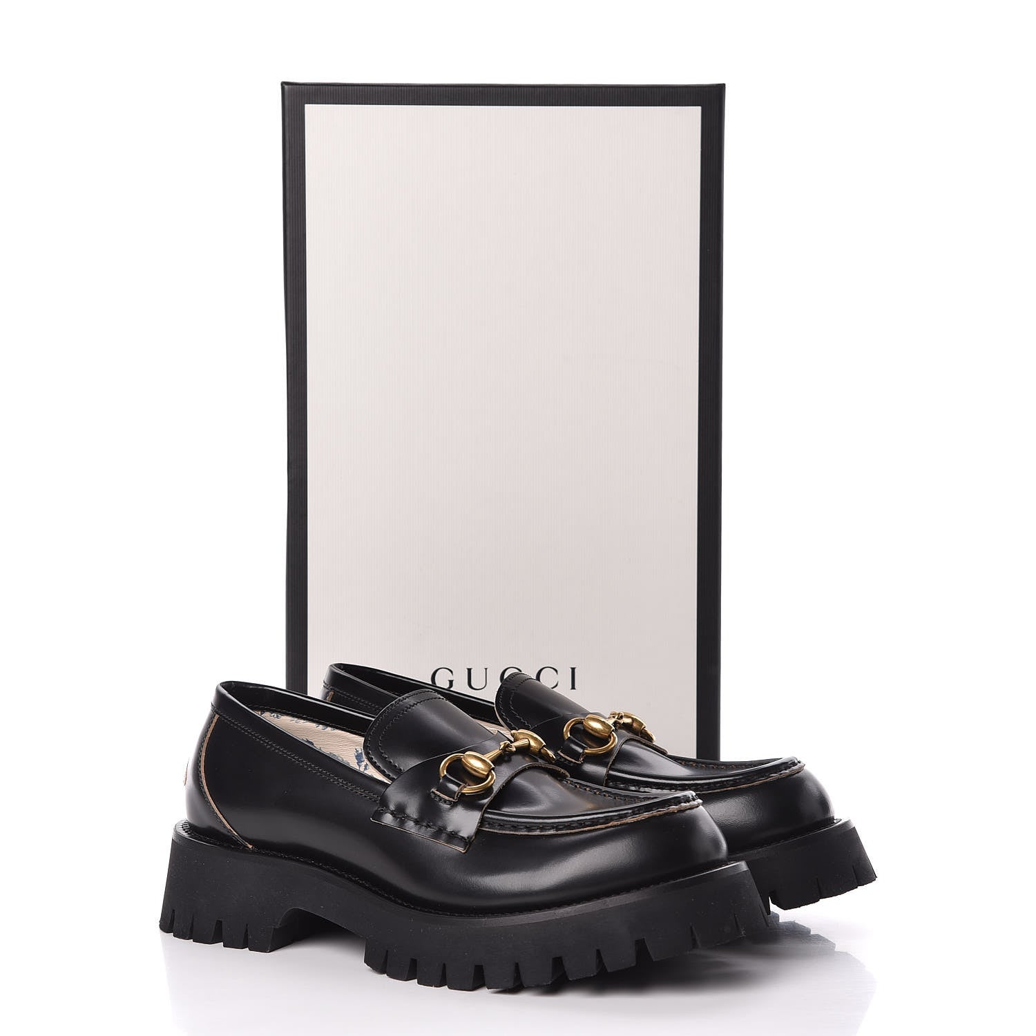 Gucci Cordovan Lux Womens Harald Horsebit 25mm Platform Loafers 38.5 Black 10 of 10