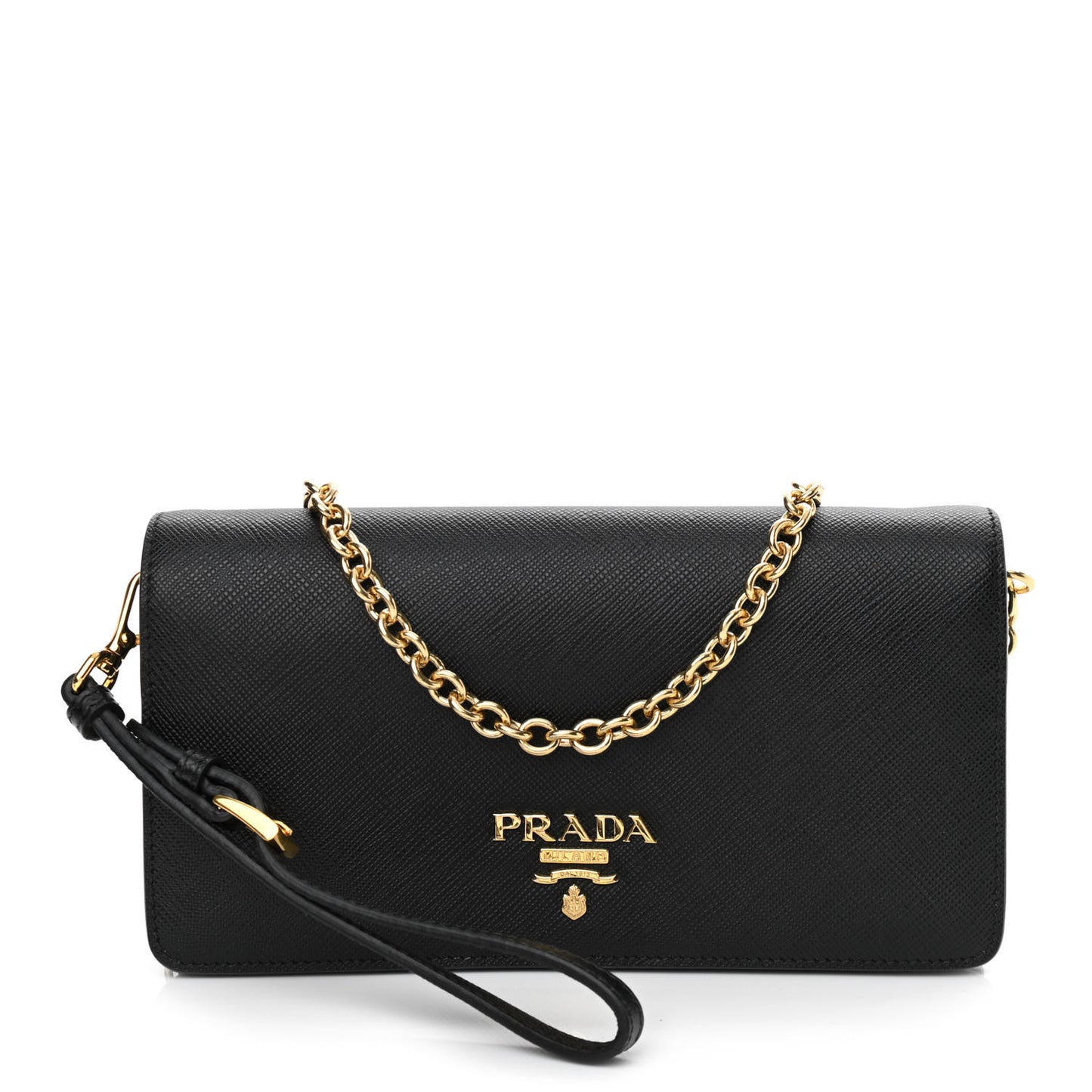Saffiano Metal Oro Mini Bag Black