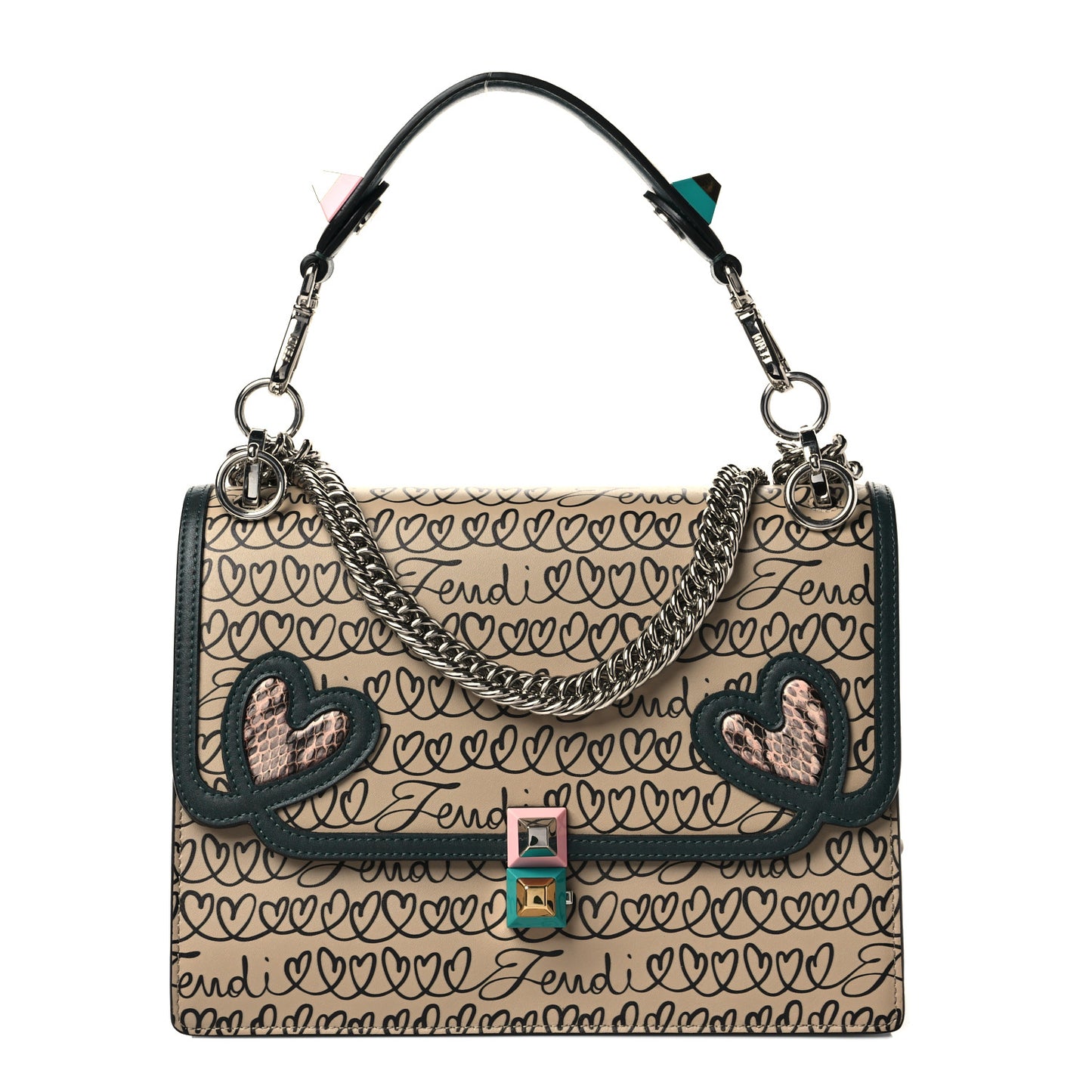 Vitello Liberty Elaphe Open Your Heart Kan I Shoulder Bag Amido Amazzonia Multicolor