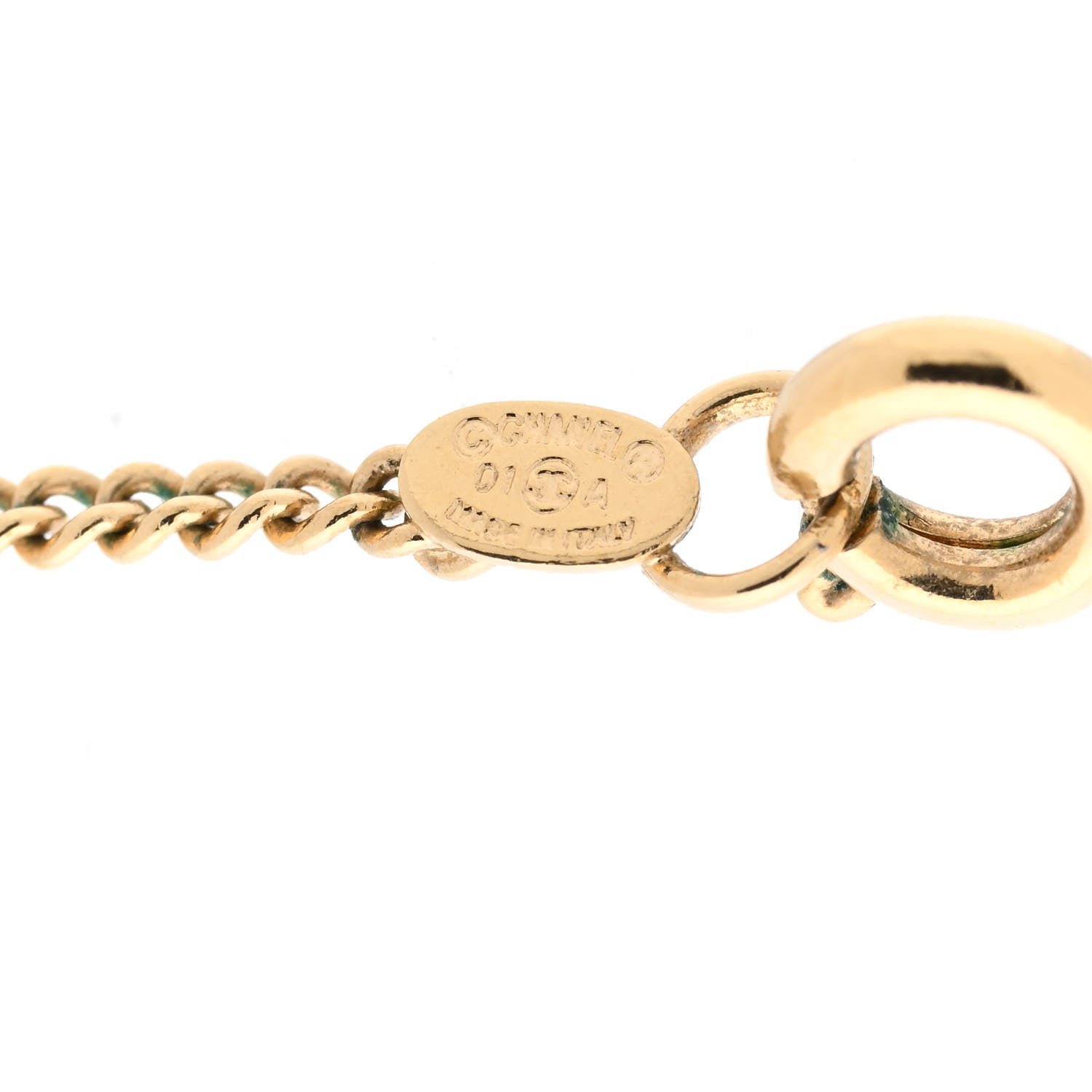 Chanel Enamel CC Pendant Necklace Pink Gold 4 of 5