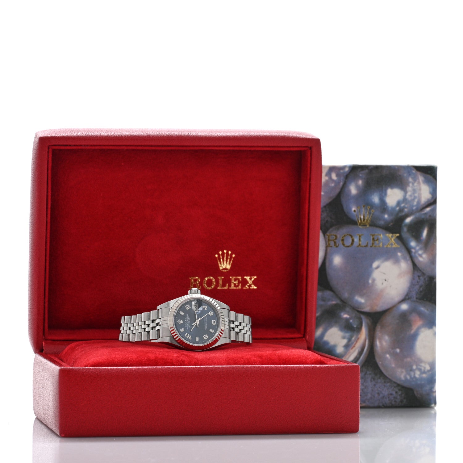 Rolex Stainless Steel 18K White Gold 26mm Oyster Perpetual Datejust Watch Blue 79174 5 of 5