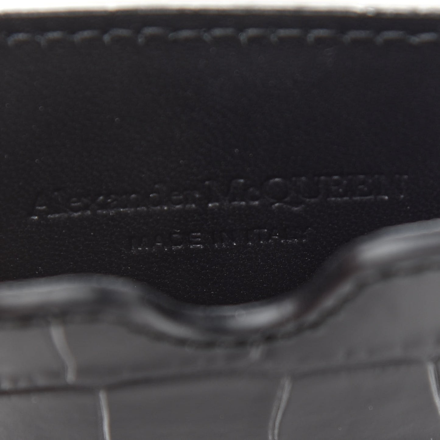 Crocodile Embossed Chain Phone Case Black