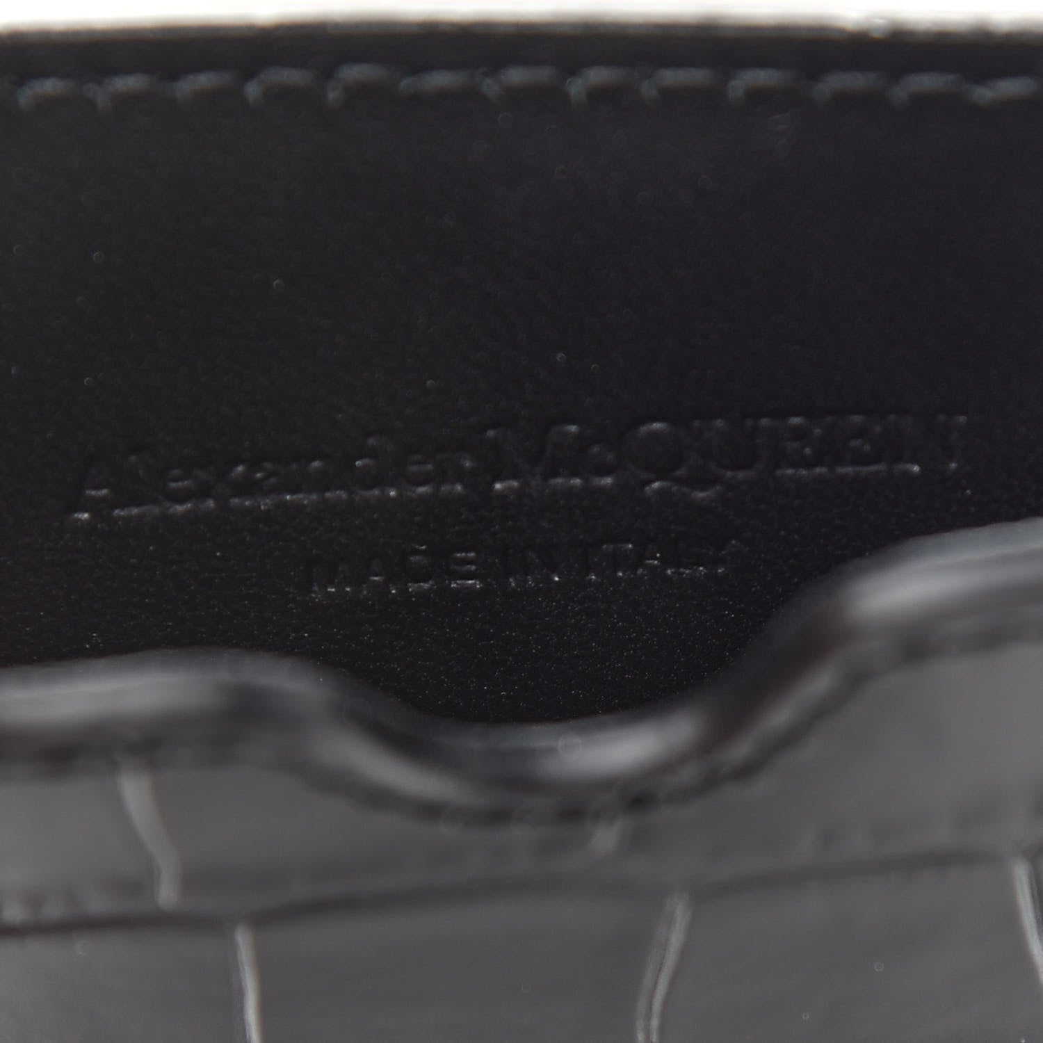Alexander McQueen Crocodile Embossed Chain Phone Case Black 6 of 9
