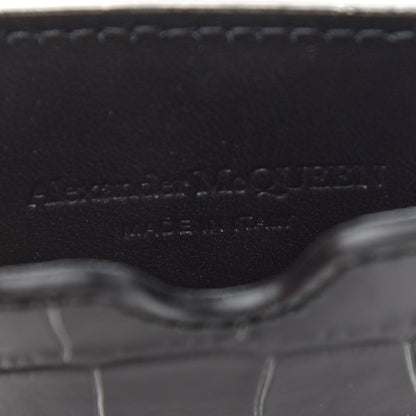 Alexander McQueen Crocodile Embossed Chain Phone Case Black 6 of 9