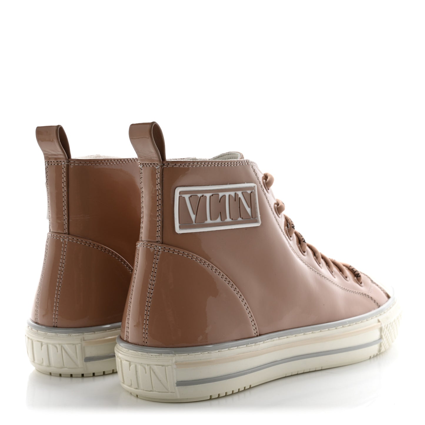 Patent Calfskin Womens Giggies High Top Sneakers 40 Rose Cannelle