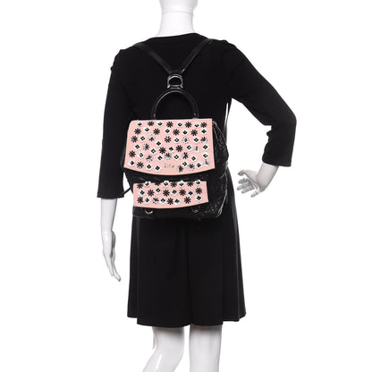Christian Dior Lambskin Mesh Cannage Embroidered Large Stardust Backpack Black Pink 2 of 9