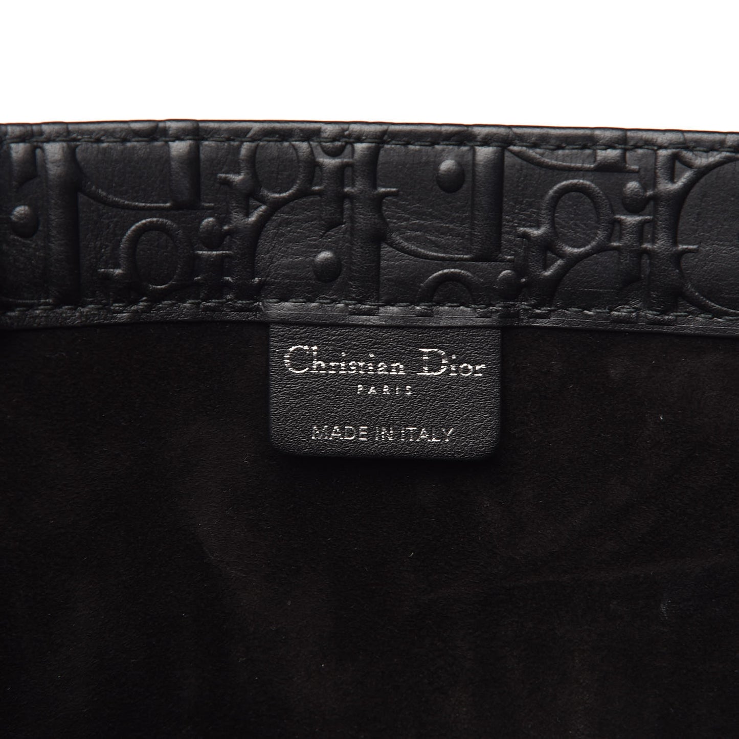 Oblique Calfskin Embossed Book Tote Black