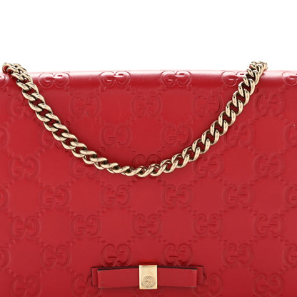 Gucci Guccissima Signature Bowy Chain Wallet Hibiscus Red 7 of 14