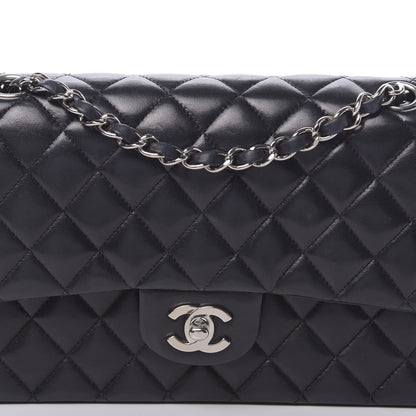 Chanel Lambskin Quilted Medium Double Flap Black 13 of 17