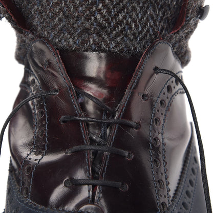 Louis Vuitton Mens Calfskin Tweed Oxford Lace Up Boots 9.5 Grey Brown 13 of 15