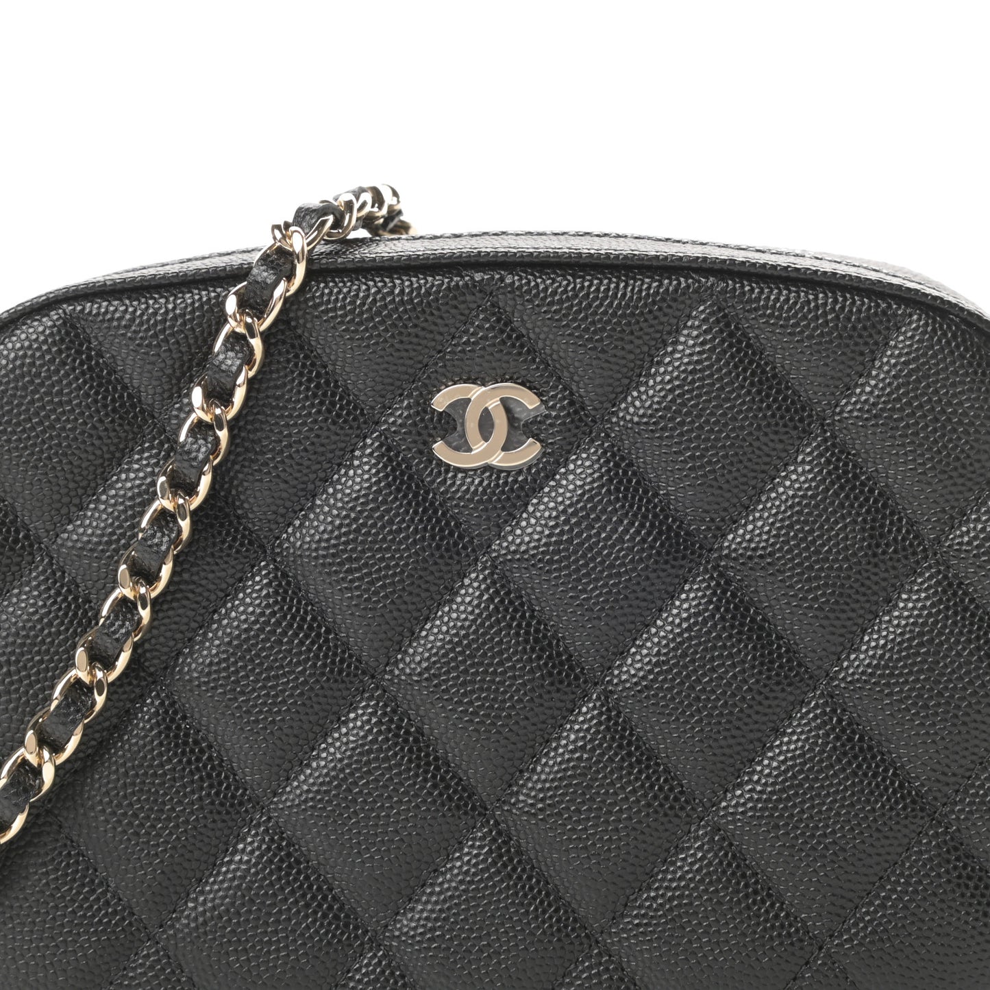Caviar Quilted Vanity With Chain Black