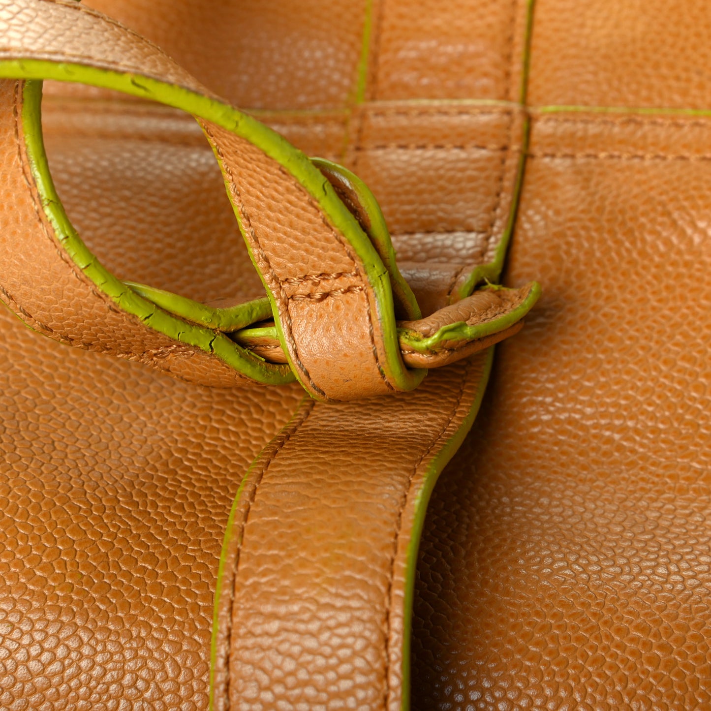 Caviar Drawstring Backpack Tan