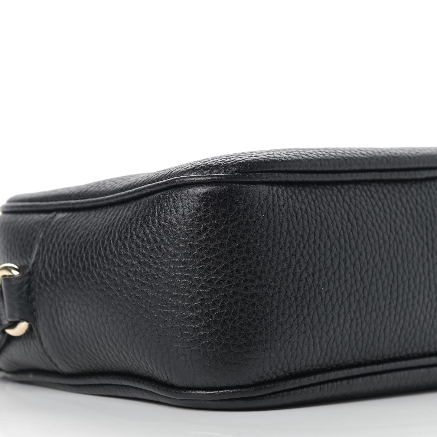 Pebbled Calfskin Small Soho Disco Bag Black