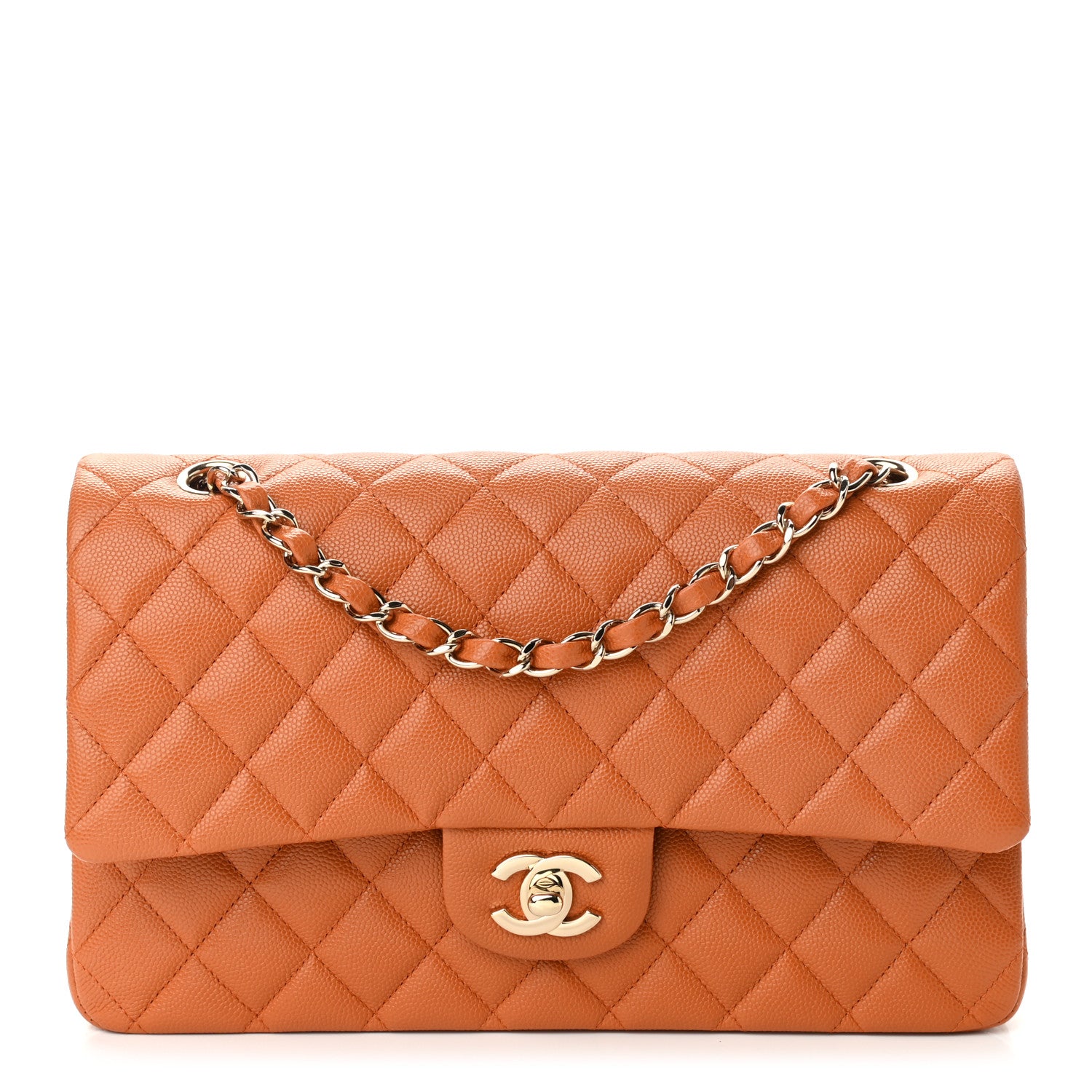 Chanel Caviar Quilted Medium Double Flap Light Brown 1 of 10