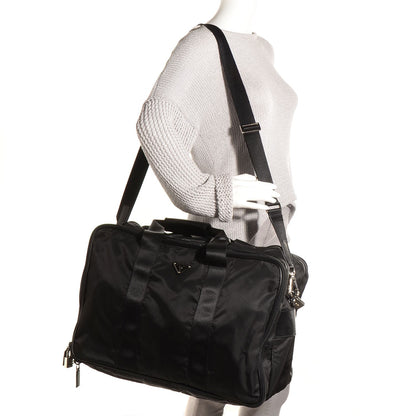 Prada Tessuto Nylon Saffiano Viaggio Carry On Travel Bag Black 2 of 10