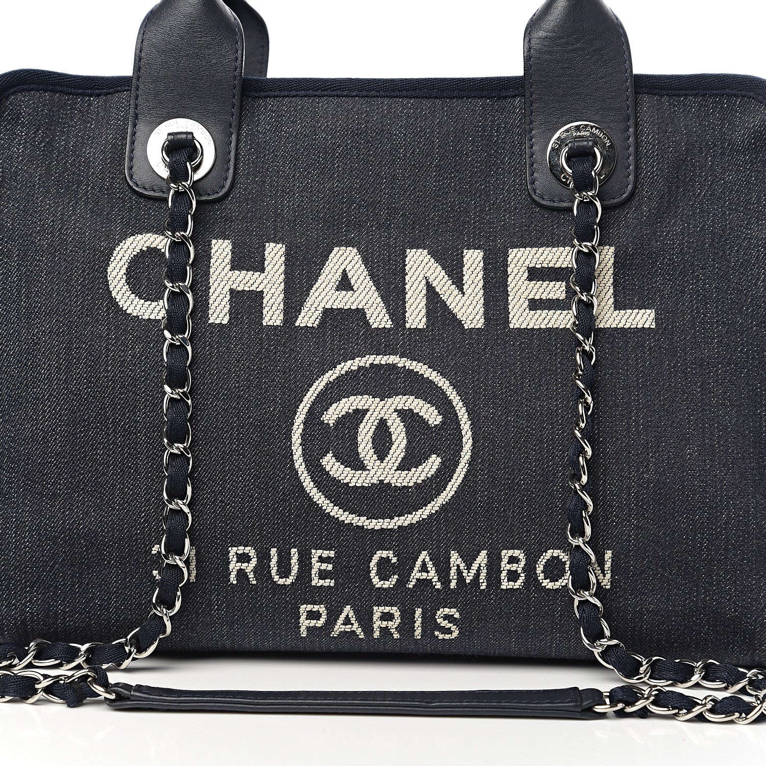 Chanel Denim Deauville Bowling Bag Dark Blue 7 of 11