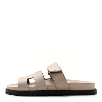 Hermes Calfskin Womens Chypre Sandals 36 Beige Mastic 1 of 11