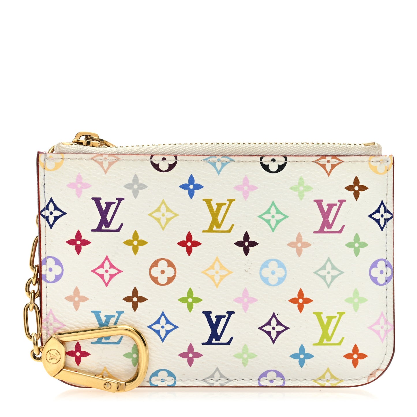 Monogram Multicolor Key Pouch White Litchi
