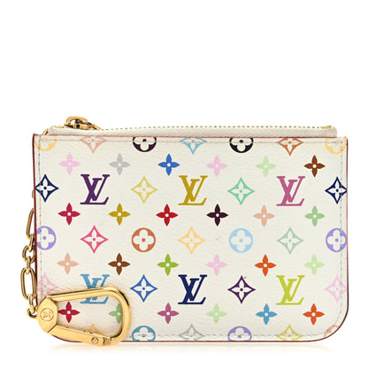 Louis Vuitton Monogram Multicolor Key Pouch White Litchi 1 of 6