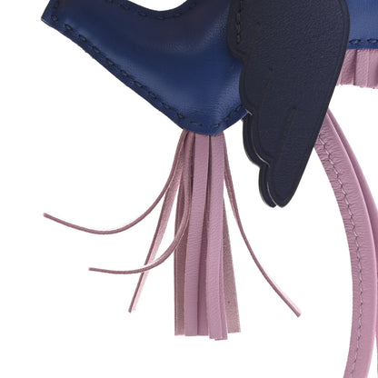 Hermes Milo Lambskin Grigri Rodeo Pegase Horse Bag Charm PM Bleu France Mauve Sylvestre Bleu Saphir 5 of 6