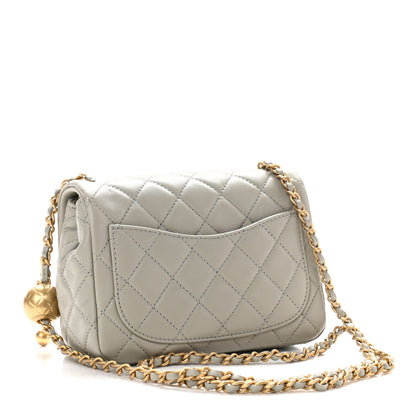 Chanel Lambskin Quilted Mini Pearl Crush Flap Light Grey 2 of 11