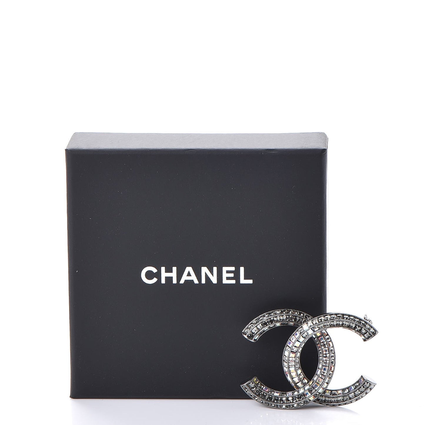 Ruthenium Crystal Baguette CC Brooch Multicolor