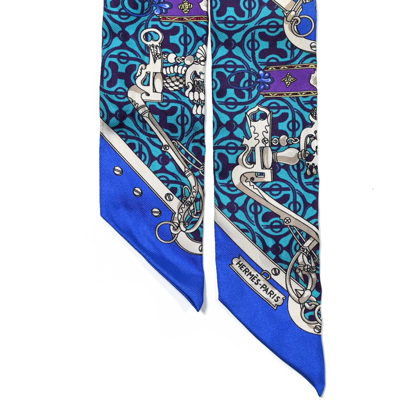 Silk Mors Et Gourmettes Remix Twilly Bleu Roy Turquoise Prune