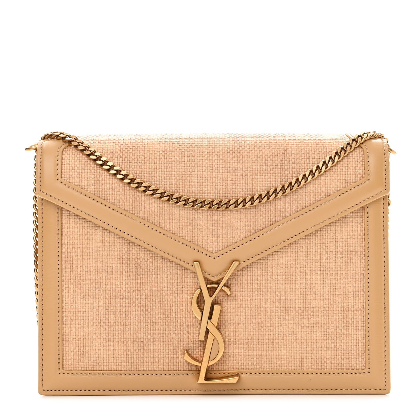 Canvas Calfskin Classic Monogram Cassandra Grege Brown Gold