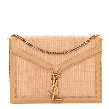 Saint Laurent Canvas Calfskin Classic Monogram Cassandra Grege Brown Gold 1 of 12