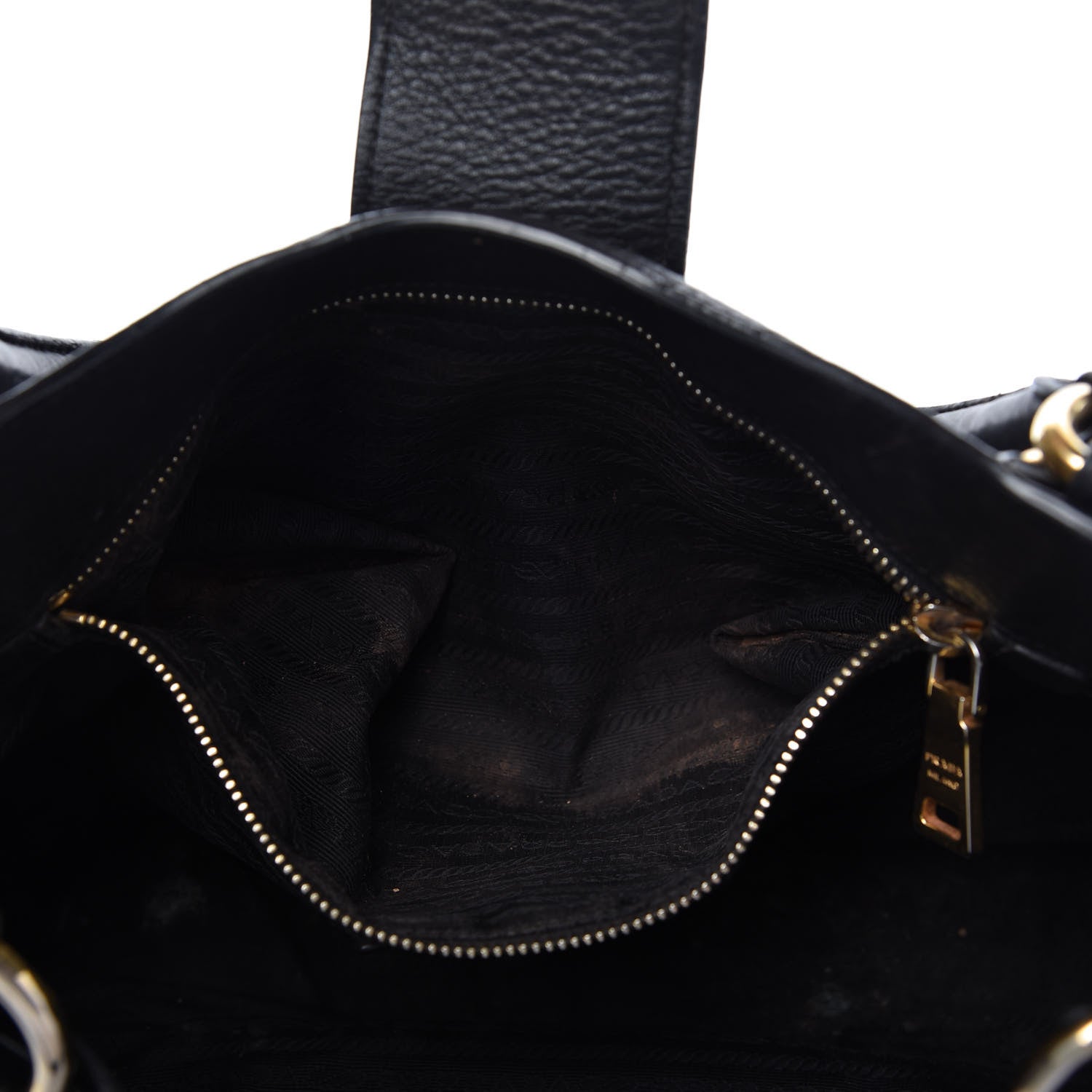 Prada Vitello Daino Shoulder Bag Black 10 of 13