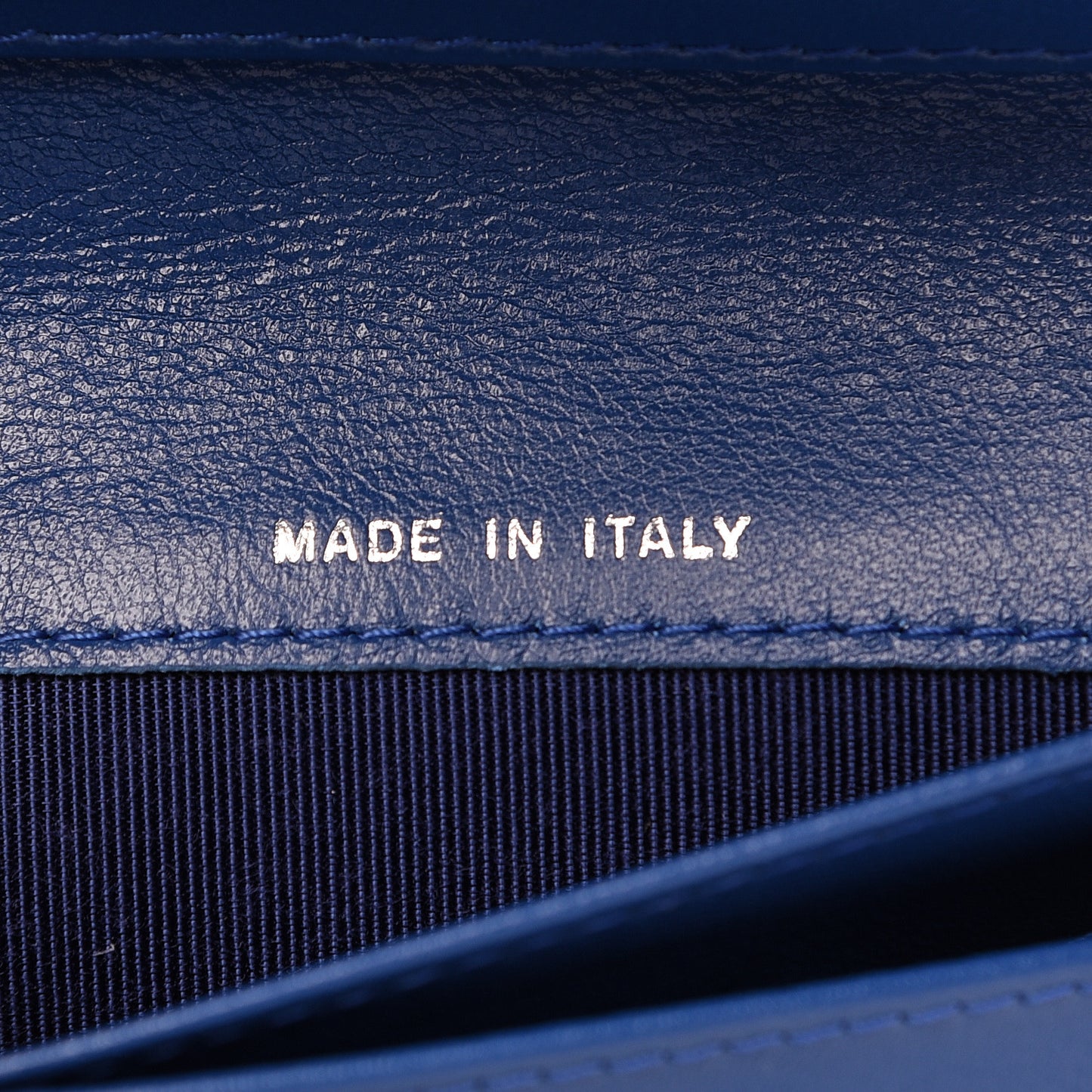 Patent Quilted Zipped Pocket Wallet Blue