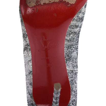 Christian Louboutin Glitter Sirene Pigalle Follies 100 Pumps 39 Silver 8 of 10