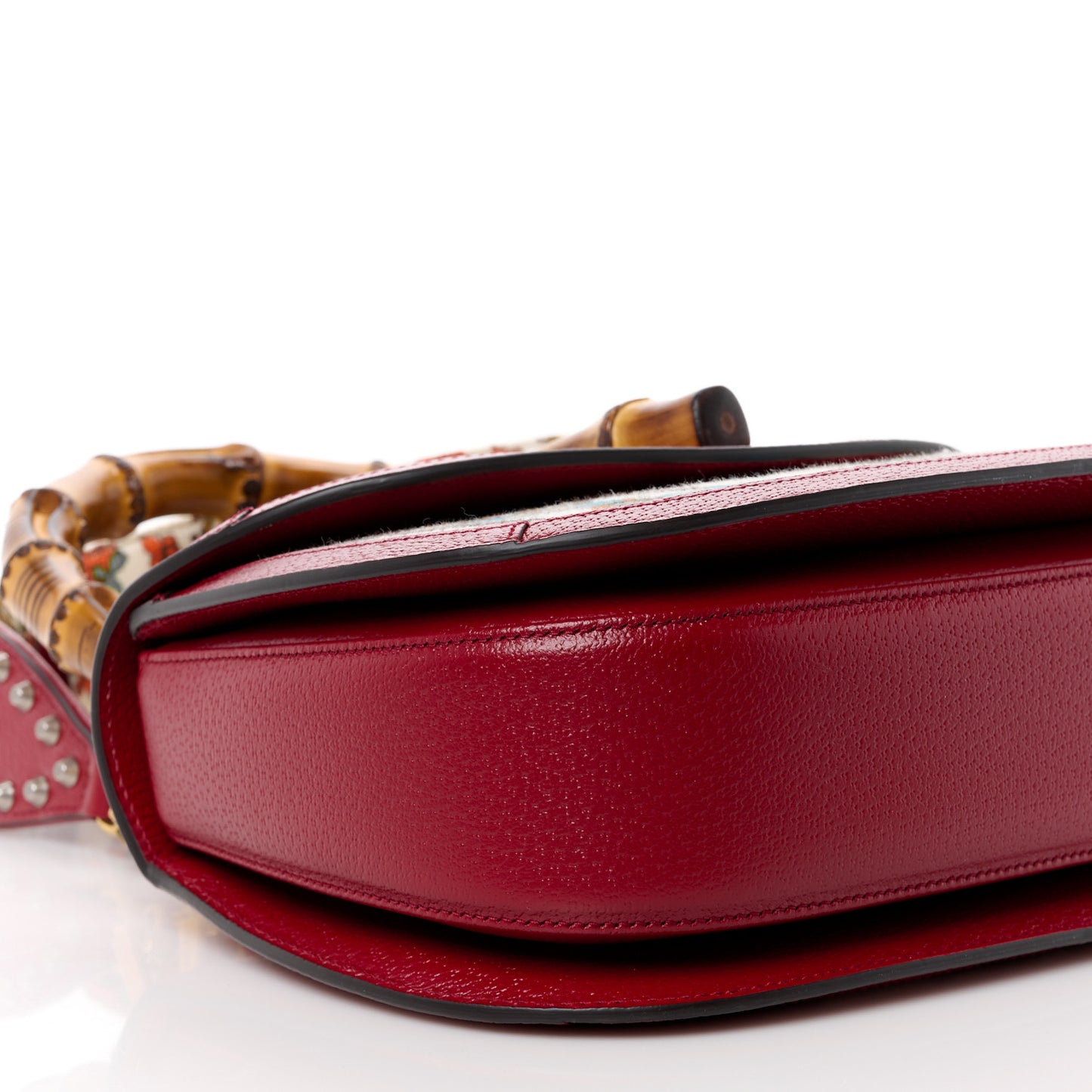 Canvas Calfskin 100 Centennial Music Medium Bamboo 1947 Top Handle Bag Ivory Red
