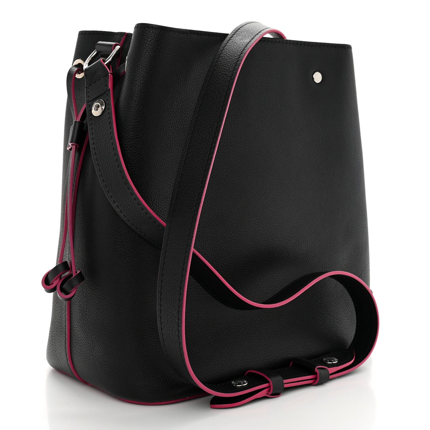 Calfskin Lockme Bucket Black