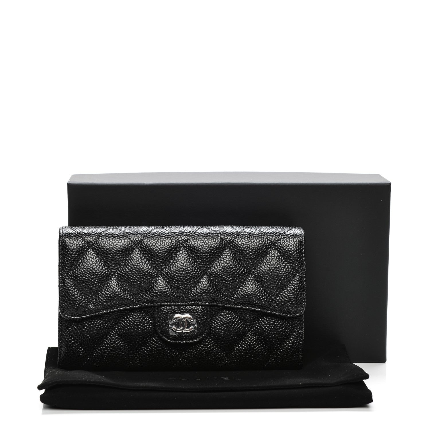Chanel Caviar Quilted Large Flap Wallet Black 9 of 9