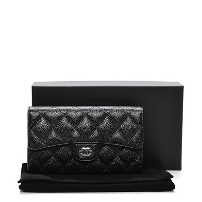 Chanel Caviar Quilted Large Flap Wallet Black 9 of 9