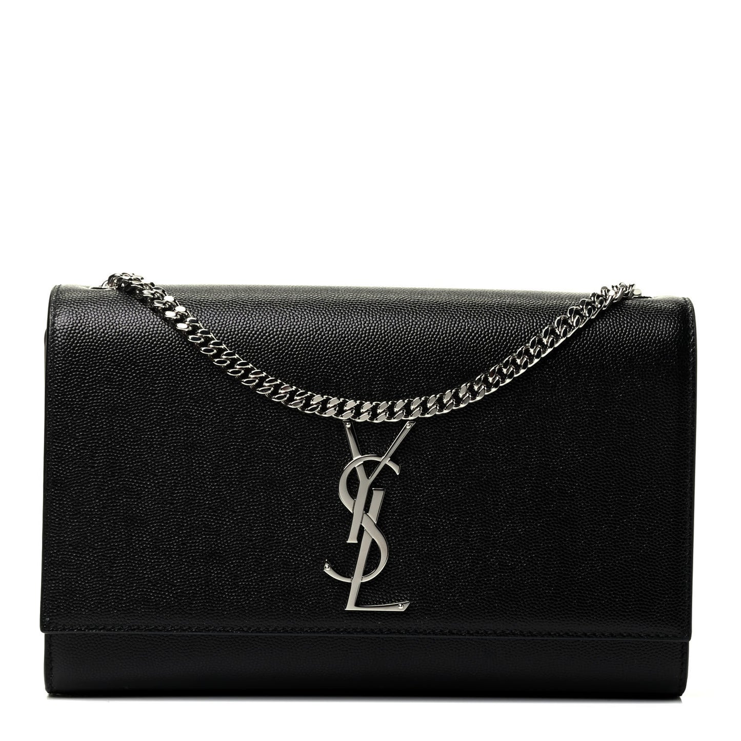 Grain De Poudre Medium Classic Monogram Kate Satchel Black