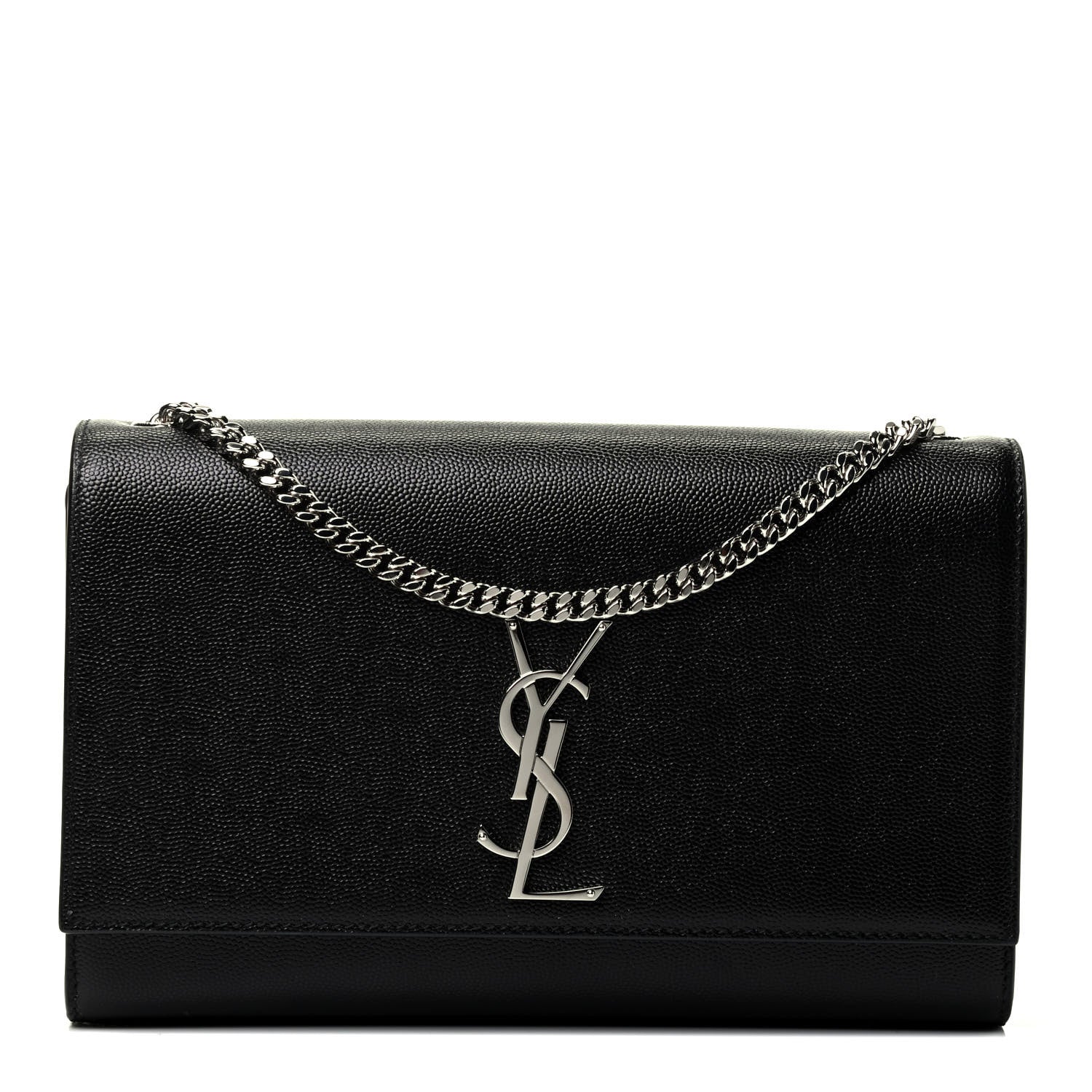 Saint Laurent Grain De Poudre Medium Classic Monogram Kate Satchel Black 1 of 4