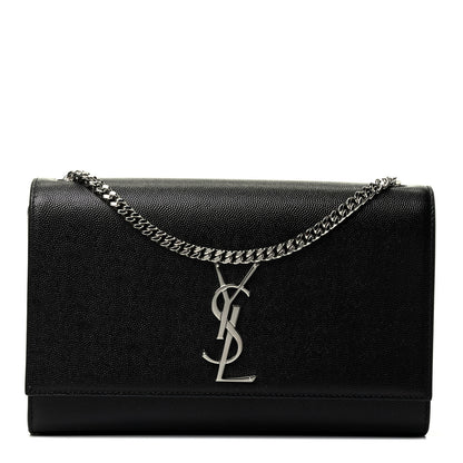 Saint Laurent Grain De Poudre Medium Classic Monogram Kate Satchel Black 1 of 4