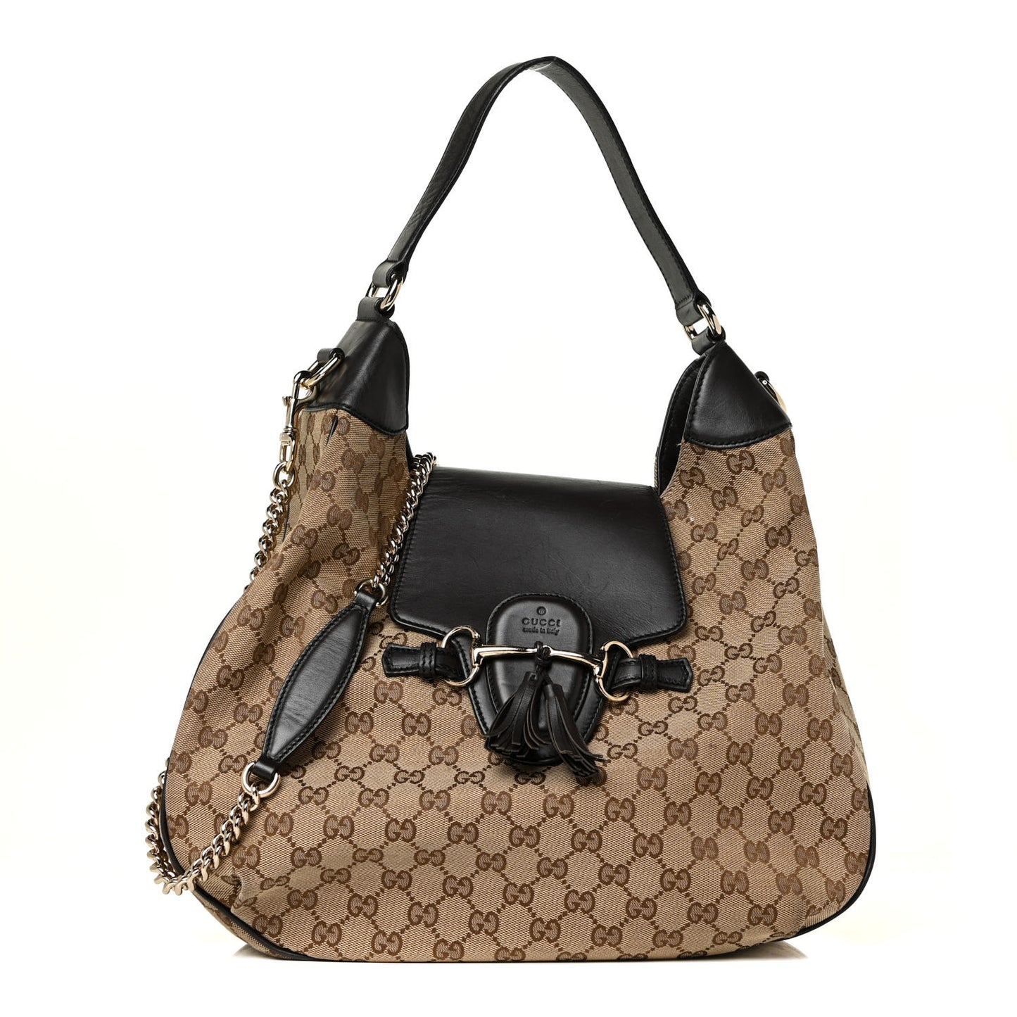 Monogram Margaux Calfskin Medium Emily Hobo Beige Ebony Cocoa